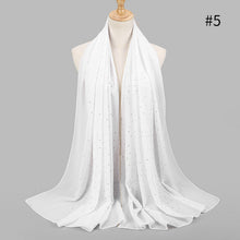 Load image into Gallery viewer, 1 pc New Arrival plain bling bubble chiffon hijab scarf shimmer with crystal chain edged scarf muslim scarves hijabs