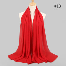 Load image into Gallery viewer, 1 pc New Arrival plain bling bubble chiffon hijab scarf shimmer with crystal chain edged scarf muslim scarves hijabs
