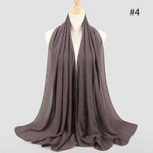 Load image into Gallery viewer, 1 pc New Arrival plain bling bubble chiffon hijab scarf shimmer with crystal chain edged scarf muslim scarves hijabs