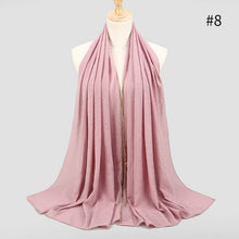 Load image into Gallery viewer, 1 pc New Arrival plain bling bubble chiffon hijab scarf shimmer with crystal chain edged scarf muslim scarves hijabs