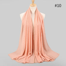 Load image into Gallery viewer, 1 pc New Arrival plain bling bubble chiffon hijab scarf shimmer with crystal chain edged scarf muslim scarves hijabs