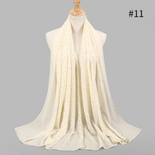 Load image into Gallery viewer, 1 pc New Arrival plain bling bubble chiffon hijab scarf shimmer with crystal chain edged scarf muslim scarves hijabs