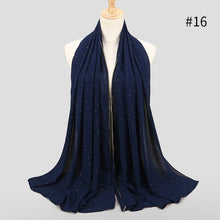 Load image into Gallery viewer, 1 pc New Arrival plain bling bubble chiffon hijab scarf shimmer with crystal chain edged scarf muslim scarves hijabs