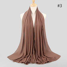 Load image into Gallery viewer, 1 pc New Arrival plain bling bubble chiffon hijab scarf shimmer with crystal chain edged scarf muslim scarves hijabs