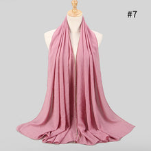 Load image into Gallery viewer, 1 pc New Arrival plain bling bubble chiffon hijab scarf shimmer with crystal chain edged scarf muslim scarves hijabs