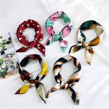 Load image into Gallery viewer, 50X50CM Fashion Women Square Scarf All-match Wraps Elegant Floral Dot Spring Summer Head Neck Hair Tie Band Neckerchief