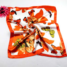 Load image into Gallery viewer, 50*50 Elegant Spring Printed Silk Scarf Women Ladies Scarves Professional Small Squares Luxury Design Satin Scarf